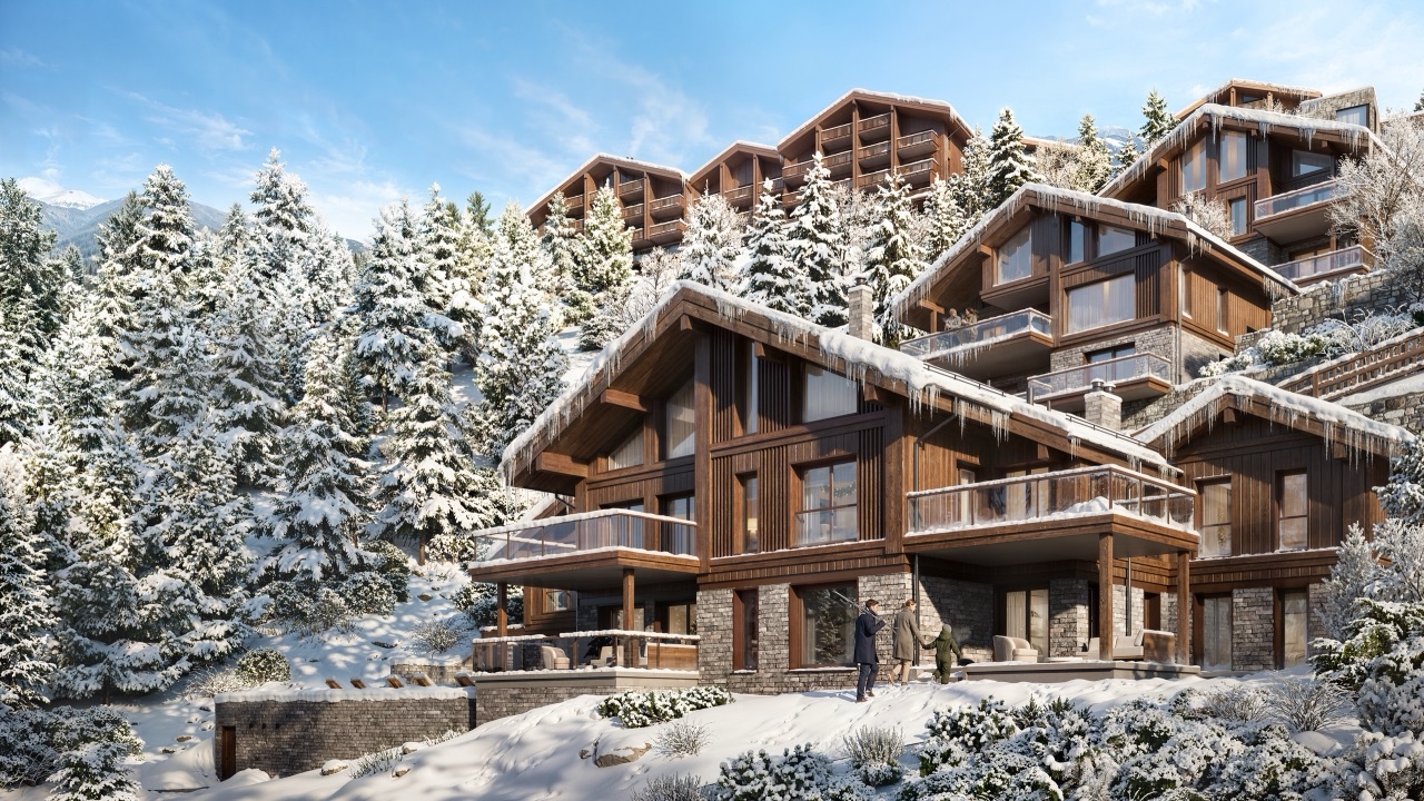 Aminona, Кран-Монтана, Швейцария — архитектурная визуализация для Aminona Luxury Resort, кадр 3