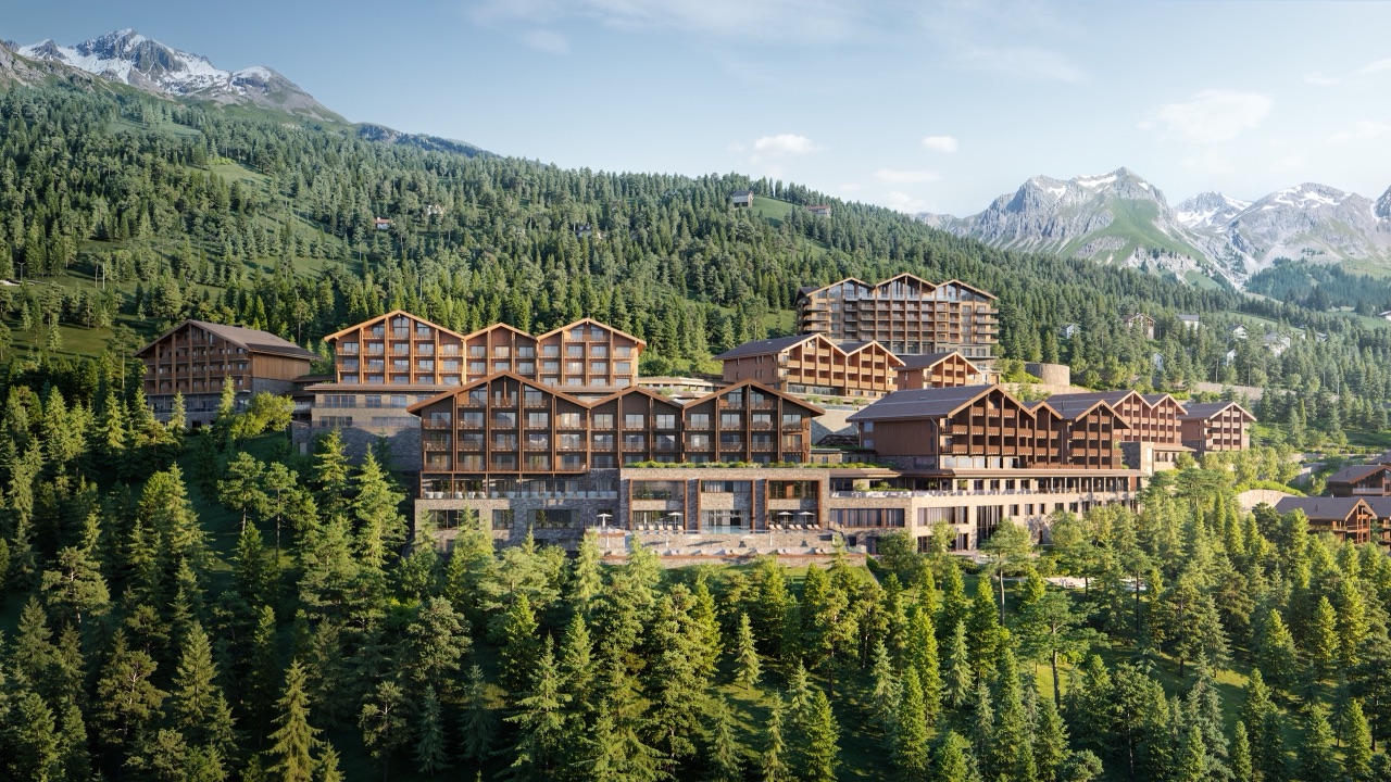 Aminona, Кран-Монтана, Швейцария — архитектурная визуализация для Aminona Luxury Resort, кадр 7