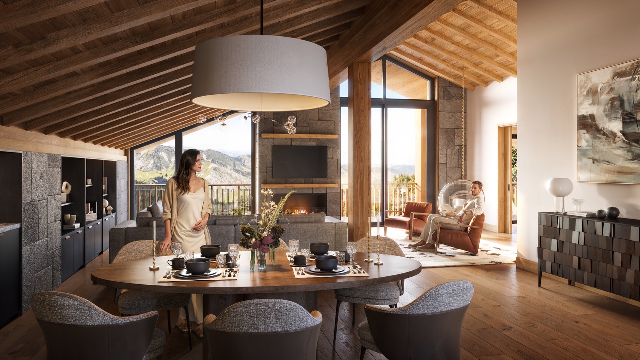 Aminona, Кран-Монтана, Швейцария — архитектурная визуализация для Aminona Luxury Resort, кадр 8